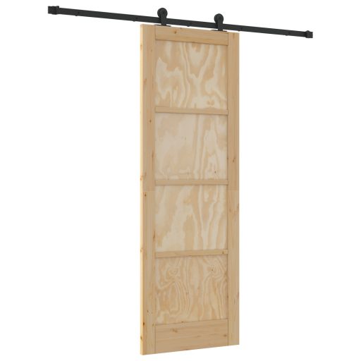 Csúszóajtó Szerelvény Készlettel 73,5 x 211 cm Tömör Fenyő