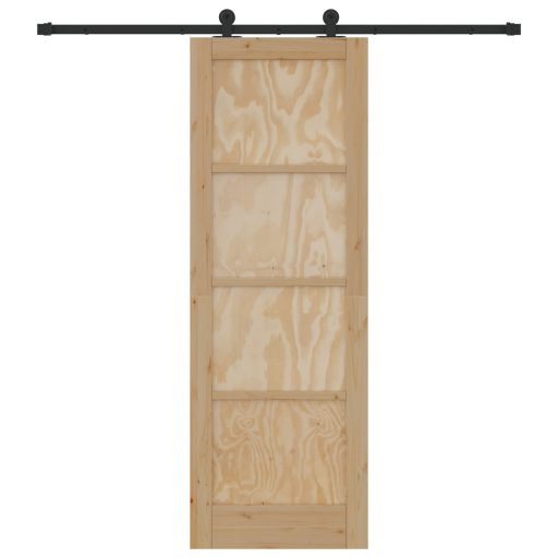 Csúszóajtó Szerelvény Készlettel 73,5 x 211 cm Tömör Fenyő