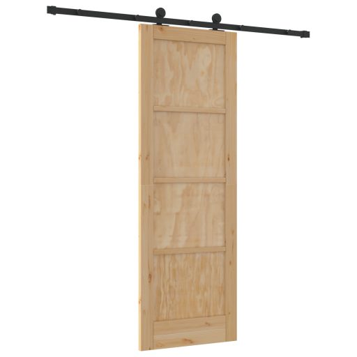 Csúszóajtó Szerelvény Készlettel 73,5 x 211 cm Tömör Fenyő