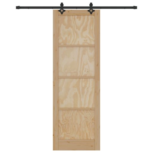 Csúszó Ajtó Szerelvénnyel 78x232 cm Tömör Fenyőből