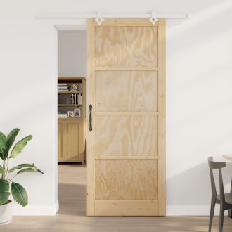   Csúszó ajtó felszerelési készlettel 93x232 cm Szilárd fenyő