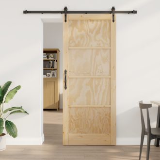   Csúszó ajtó alkatrész készlettel 86x211 cm Szilárd fából készült vörösfenyő
