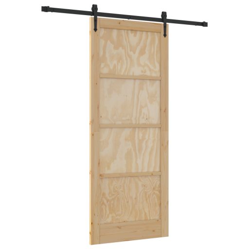 Csúszó ajtó alkatrész készlettel 86x211 cm Szilárd fából készült vörösfenyő