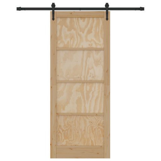 Csúszó ajtó alkatrész készlettel 86x211 cm Szilárd fából készült vörösfenyő