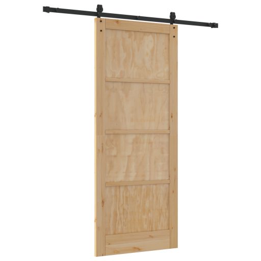 Csúszó ajtó alkatrész készlettel 86x211 cm Szilárd fából készült vörösfenyő