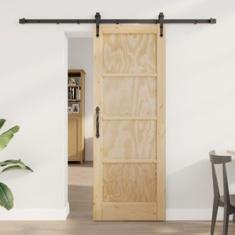   Csúszkajáró ajtó hardver készlettel 73.5x198.5 cm Tömör Fenyő