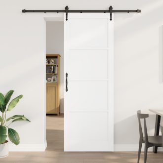   Csúszó Ajtó 2-db-os Készlet FEHÉR és Fekete Fa 83 x 232 cm