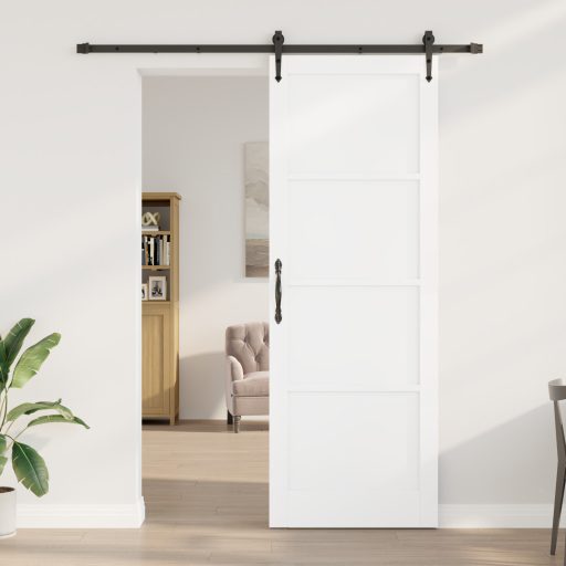 Csúszó Ajtó 2-db-os Készlet FEHÉR és Fekete Fa 83 x 232 cm
