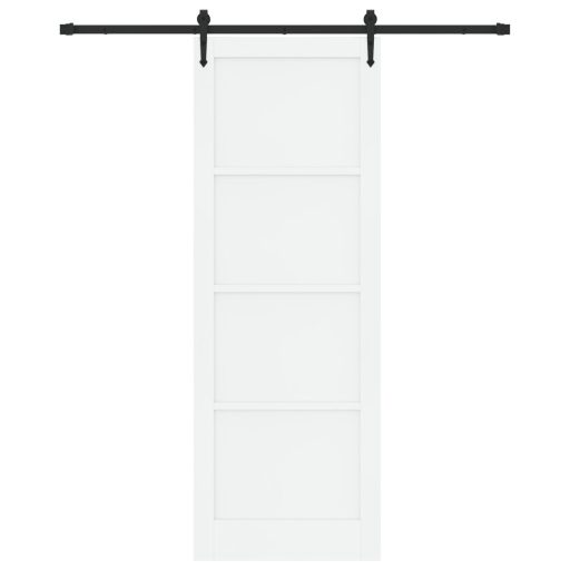 Csúszó Ajtó 2-db-os Készlet FEHÉR és Fekete Fa 83 x 232 cm