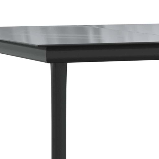 5 részes fekete polyrattan üveg kerti étkezőgarnitúra párnákkal