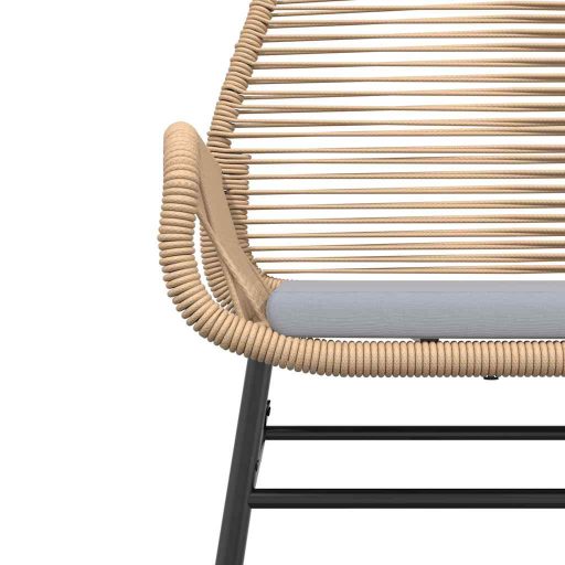 5 észes barna polyrattan üveg kerti étkezőgarnitúra párnával