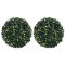 2 db zöld mesterséges boxwood gömbök LED fényekkel 45 cm