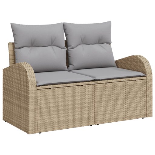 10 darabos Kert Sofa Szett Párnákkal Bézs Polyrattan