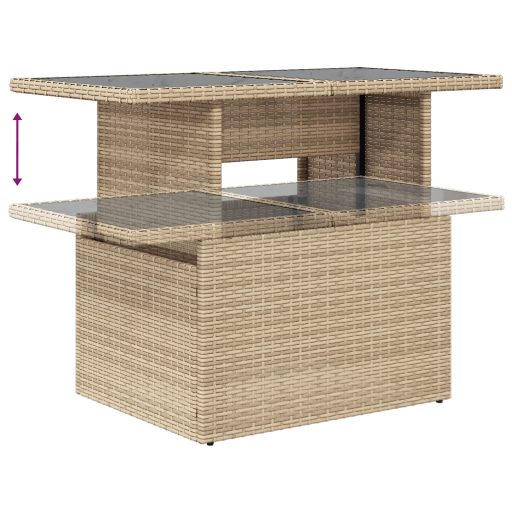 10 darabos Kert Sofa Szett Párnákkal Bézs Polyrattan
