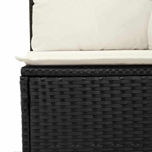 Kerti Kanapé Szett 9 pcs Fekete és krémszínű 100 x 55 x 73 cm