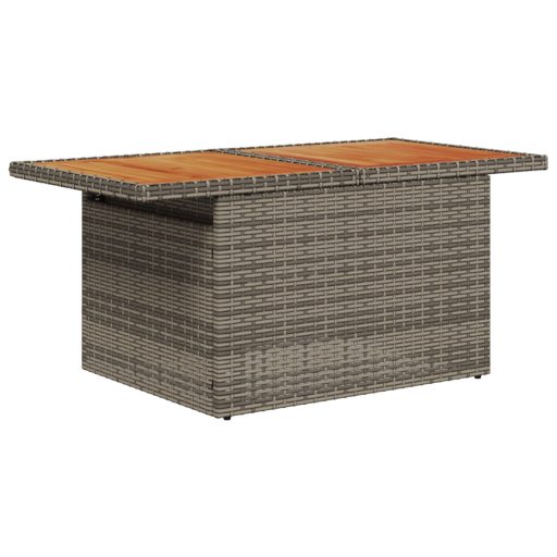 10 darabos kert étkező szett párnákkal szürke poli rattan akácia