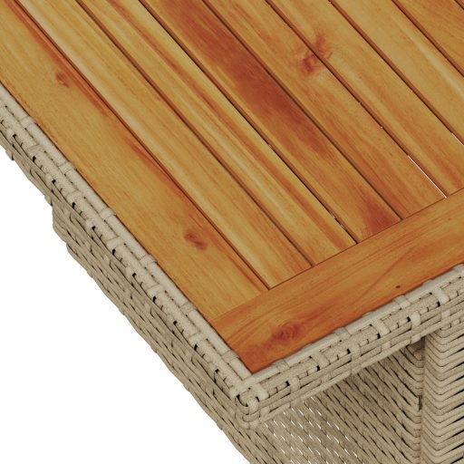 10 darabos kert étkező garnitúra párnákkal bézs poli rattan akác
