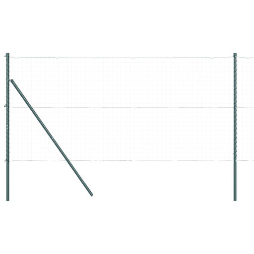 Kerítésoszlopok 26 db Zöld Ø32 mm 200 cm Galvanizált Acél