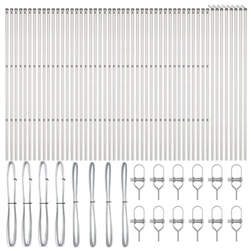Kerítés Oszlopok 52 db Ø32 mm 210 cm Horganyzott acél