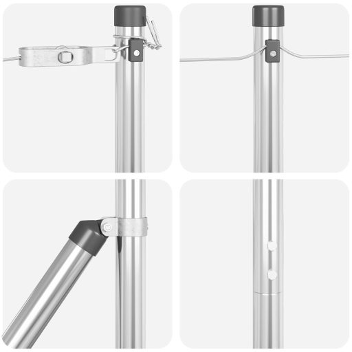 Kerítés Oszlopok 52 db Ø32 mm 210 cm Horganyzott acél