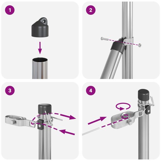 Kerítés Oszlopok 52 db Ø32 mm 210 cm Horganyzott acél