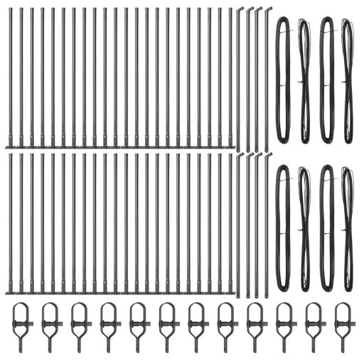 Kerítésoszlopok Alaplemezekkel 52 db Ø32mm 50cm Horganyzott Acél