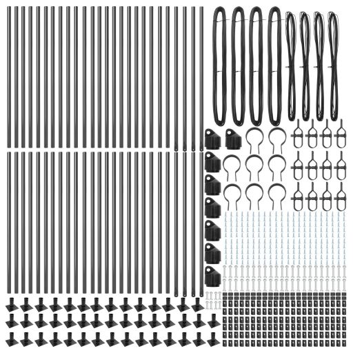 Kerítésoszlopok Alaplemezekkel 52 db Ø32mm 50cm Horganyzott Acél