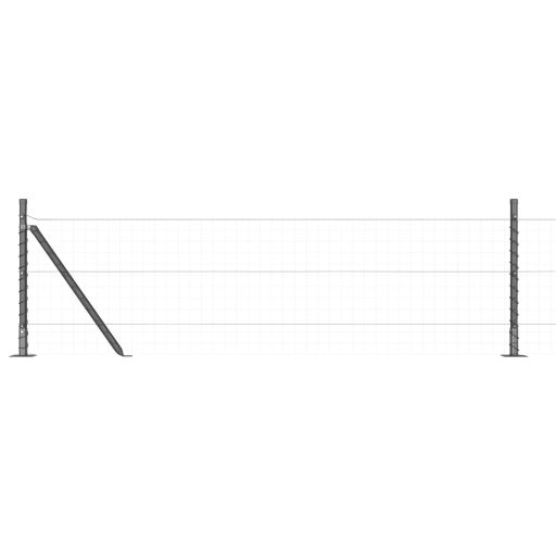 Kerítésoszlopok Alaplemezekkel 52 db Ø32mm 50cm Horganyzott Acél