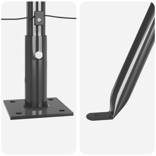 Kerítésoszlopok Alaplemezekkel 52 db Ø32mm 50cm Horganyzott Acél