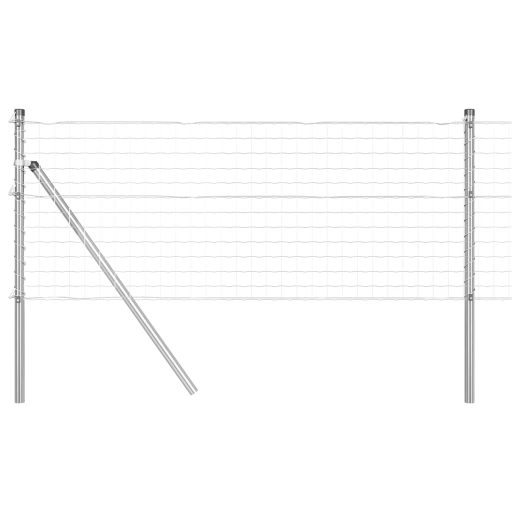 Kerítés oszlopokkal Szürke 0,4 x 25 m Porszórt horganyzott acél