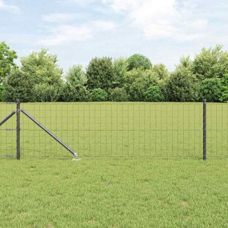   Euro Kerítés 13 Cölöppel 0.8x25 m Horganyzott Acél Szürke