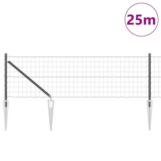 Euro Kerítés 13 Cölöppel 0.8x25 m Horganyzott Acél Szürke