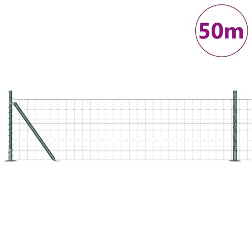 Euro Kerítés 13 Földbe Süllyesztett Oszloppal 0.6x50 m Galvanizált Acél