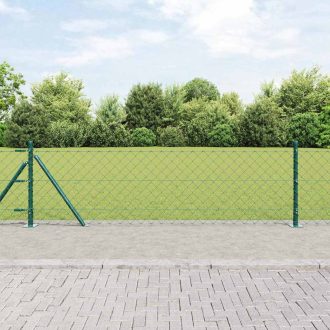   Kerítésoszlop szett Ezüst 25 x 0.6 m Horganyzott acél & PVC