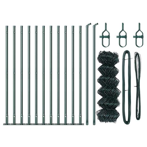 Kerítésoszlop szett Ezüst 25 x 0.6 m Horganyzott acél & PVC