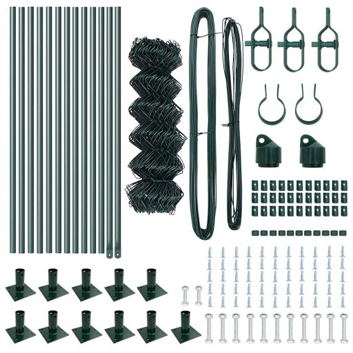 Kerítésoszlop szett Ezüst 25 x 0.6 m Horganyzott acél & PVC