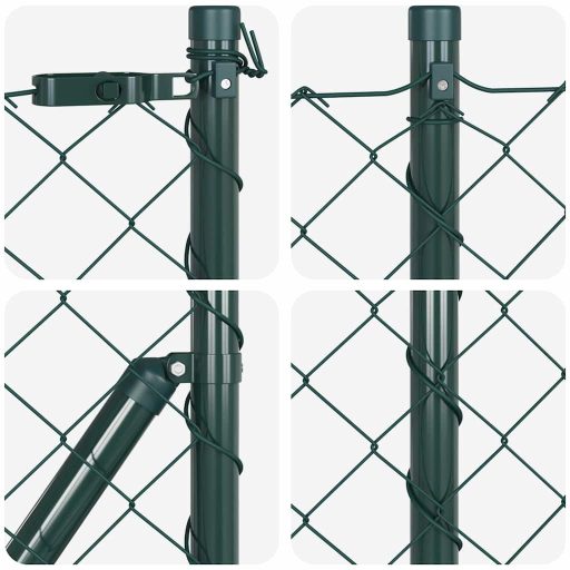 Kerítésoszlop szett Ezüst 25 x 0.6 m Horganyzott acél & PVC