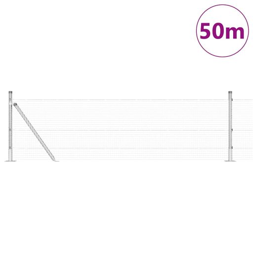 Hegesztett drótkerítés 13 felfogott oszloppal Zöld 0.6x50 m Acél