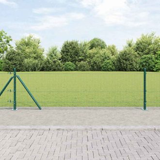   Hegesztett Drótkerítés 13 Flanged Posts Zöld 0.5x100 m Acél