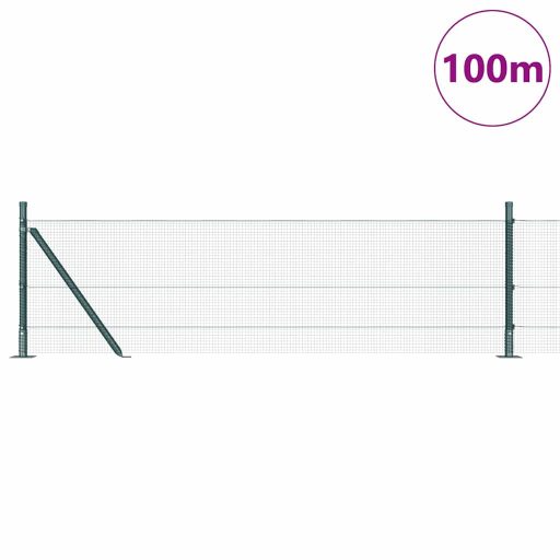 Hegesztett Drótkerítés 13 Flanged Posttal Zöld 0.6x100 m Acél