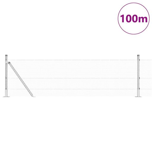Hegesztett Drótkerítés 13 Flanged Oszloppal Zöld 0.6x100 m Acél