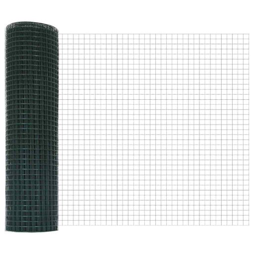 Hegesztett Drótkerítés 13 Flanged Oszloppal Zöld 0.6x100 m Acél