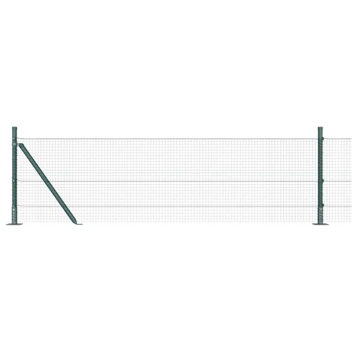 Hegesztett Drótkerítés 13 Flanged Oszloppal Zöld 0.6x100 m Acél