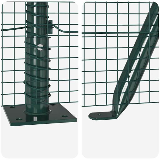 Hegesztett Drótkerítés 13 Flanged Oszloppal Zöld 0.6x100 m Acél