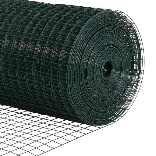 Hegesztett Drótkerítés 13 Flanged Oszloppal Zöld 0.6x100 m Acél