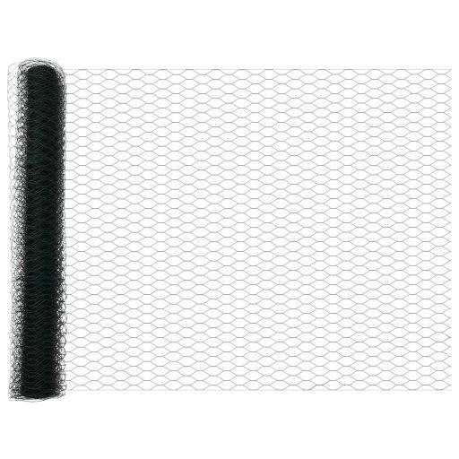 Hatszögű Kerítés zöld 1,2x10 m Acél,  Kerítésoszlopok Spike-kal 7 db Ø32 mm 140 cm Horganyzott Acél