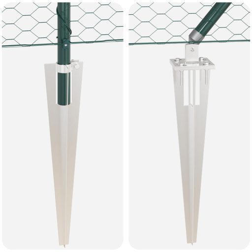 Hatszögű Kerítés zöld 1,2x10 m Acél,  Kerítésoszlopok Spike-kal 7 db Ø32 mm 140 cm Horganyzott Acél