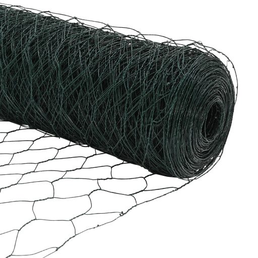 Hatszögű Kerítés zöld 1,2x10 m Acél,  Kerítésoszlopok Spike-kal 7 db Ø32 mm 140 cm Horganyzott Acél