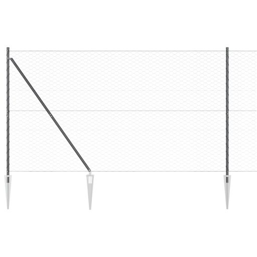 Kerítéstáblázat 2 db Szürke Fém, PVC bevonatú drót 25 x 1.5 m