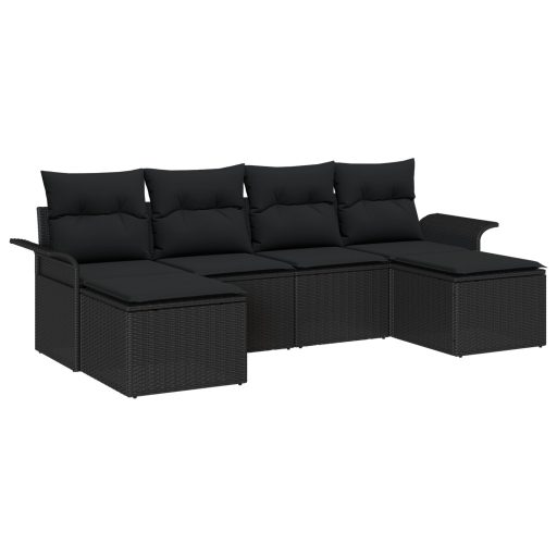 Kertibútor szett 5-ös szett Fekete Kézzel szőtt rattan Nagy